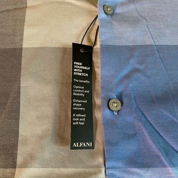 Blue Gray Plaid Long Sleeve Button Down Collared Shirt - Picture 5 of 13